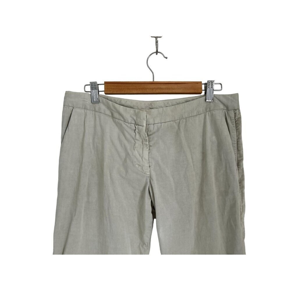 James Perse Bell Bottom Pants High Rose Velvet Stripe Cotton Off-White/Gray Size - Picture 5 of 15